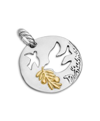 David Yurman - 18K Yellow Gold DY Elements&reg; Dove Cut Out Enhancer Pendant