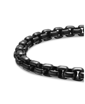 Men's Box Chain Bracelet in Sterling Silver or Stainless Steel with 14K Yellow Gold, 5mm