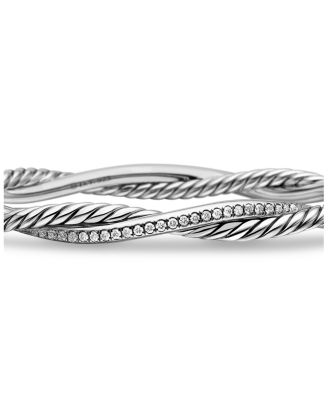 Sterling Silver Petite Infinity Bracelet with Diamonds