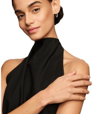 Petite Helena Wrap Hoop Earrings in Sterling Silver with 18K Yellow Gold and Diamonds, 0.11 tcw