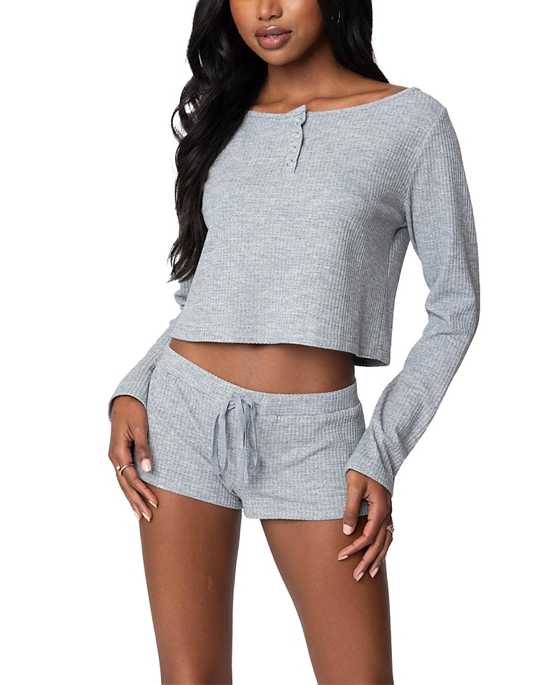 Edikted Teddy Waffle Shorts