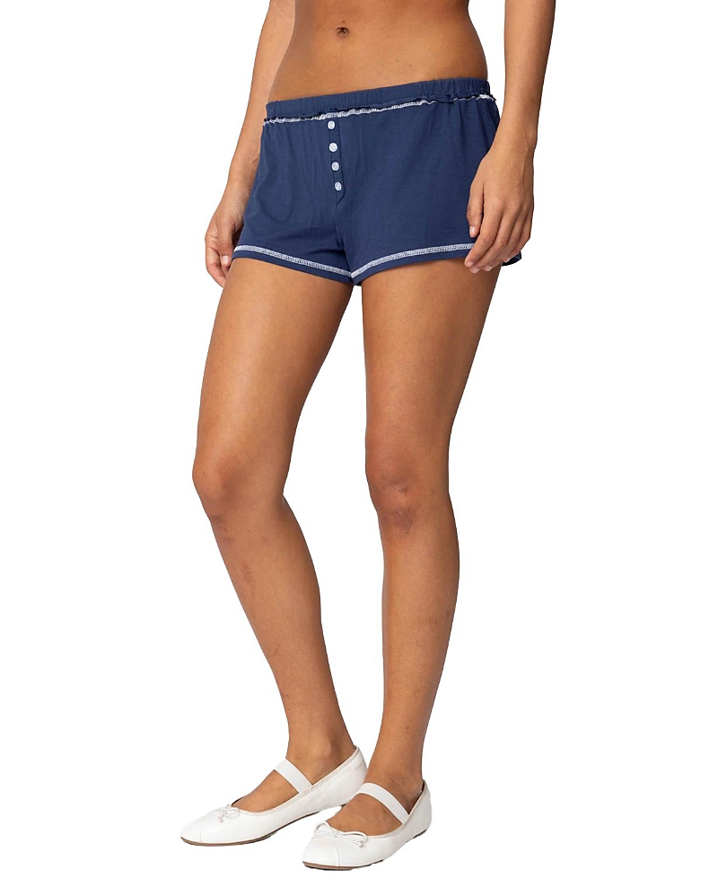 Shop Edikted Arianne Contrast Shorts In Navy