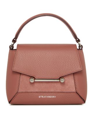 Strathberry - Mosaic Nano Leather & Suede Top Handle Bag