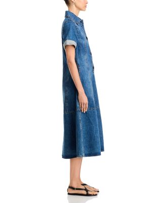 Button Front Denim Dress