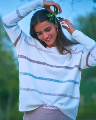 Sequinned Striped Sweater