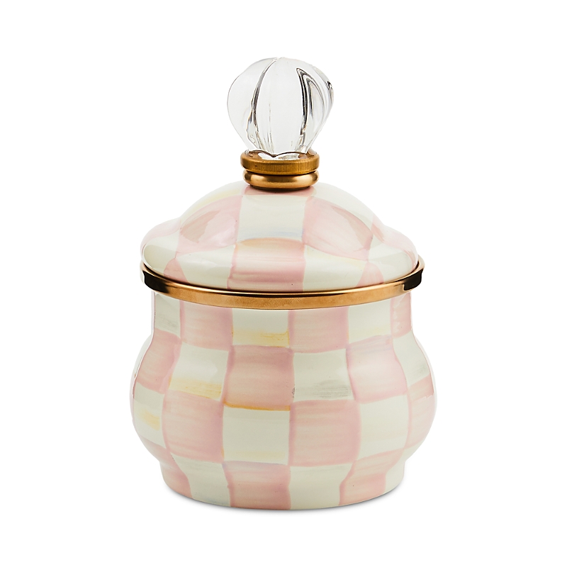 Mackenzie-childs Mackenzie Childs Rosy Check Lidded Sugar Bowl