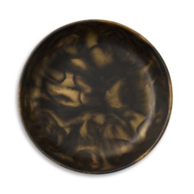 Hugo Black and Gold Swirled Resin Large Serving Bowl