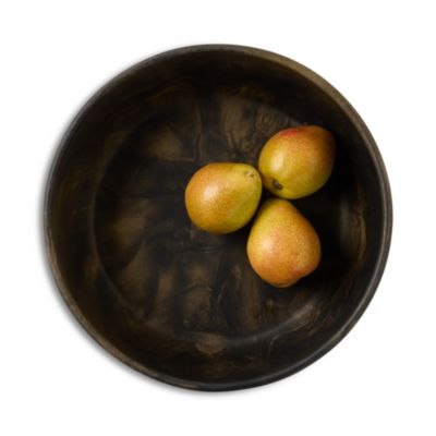 Hugo Black and Gold Swirled Small Resin Serving Bowl, Set of 2