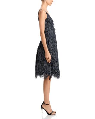 Bow Trim Fit and Flare Dress