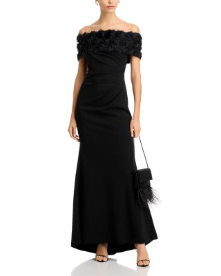 Off-the-Shoulder Side Tuck Gown