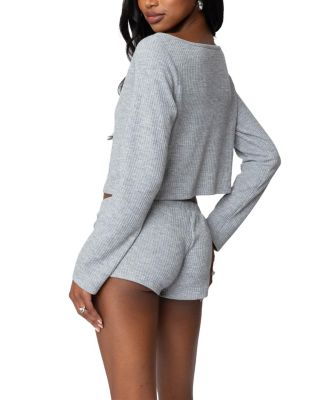 Teddy Cropped Waffle Top