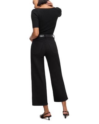 Good Waist Palazzo Cropped Jeans in Black