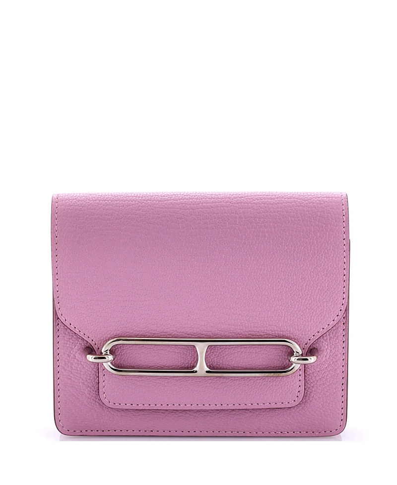 Pre-owned Pre-owned Hermes Hermes Roulis Slim Wallet Chevre Mysore In Pink