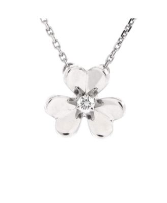 Pre-Owned Van Cleef & Arpels Frivole Pendant Necklace 18K White Gold and Diamond