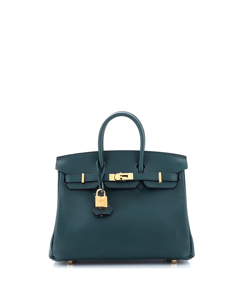 Pre-owned Pre-owned Hermes Hermes Birkin 25 Handbag Green Swift With Gold Hardware In Vert Cypress