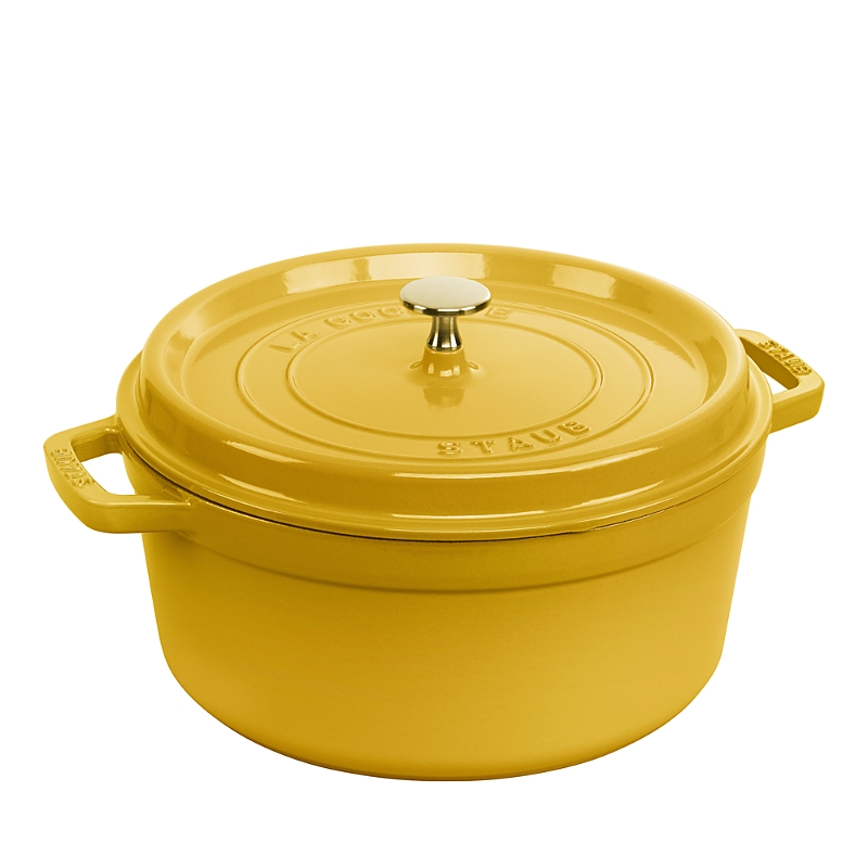 Staub Round Cocotte, 4 Quart In Citron