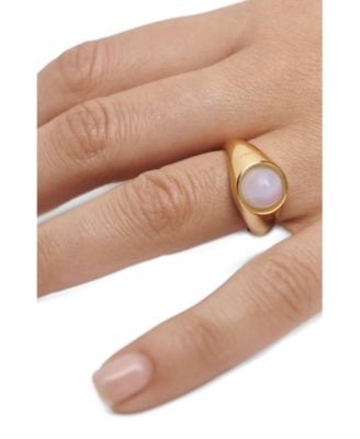  Women&#39;s Agate Moon Ring