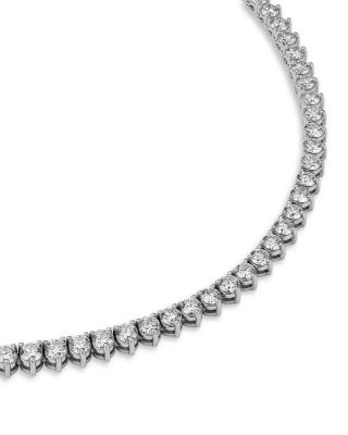 Certified Lab Grown Diamond Tennis Necklace in 18K White Gold, 15.0 tcw