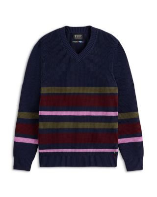 Scotch & Soda - Striped V Neck Sweater