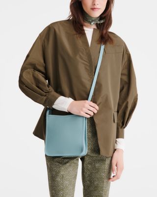 Le Foulonn&eacute; Small Zip Leather Crossbody