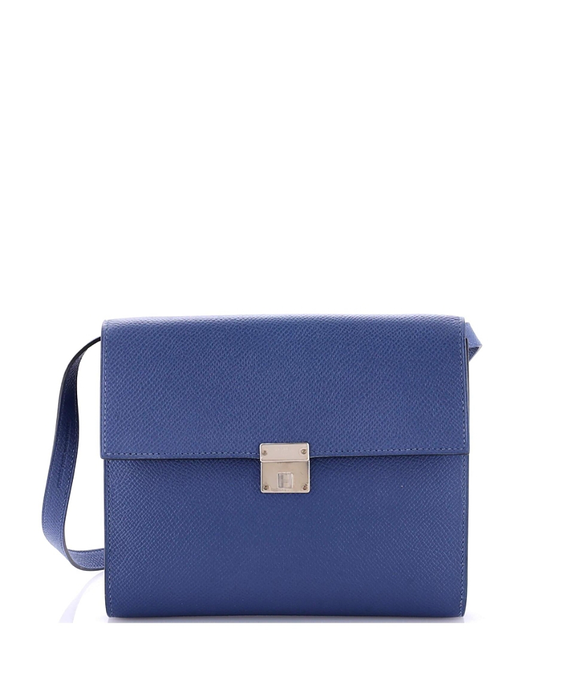 Pre-owned Pre-owned Hermes Hermes 16 Clic Wallet On Strap Epsom In Blue