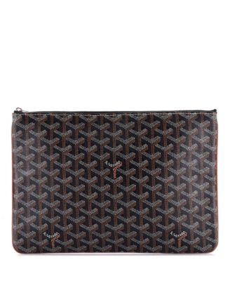 Pre-Owned Goyard Mm Senat Zip Pouch Coated Canvas