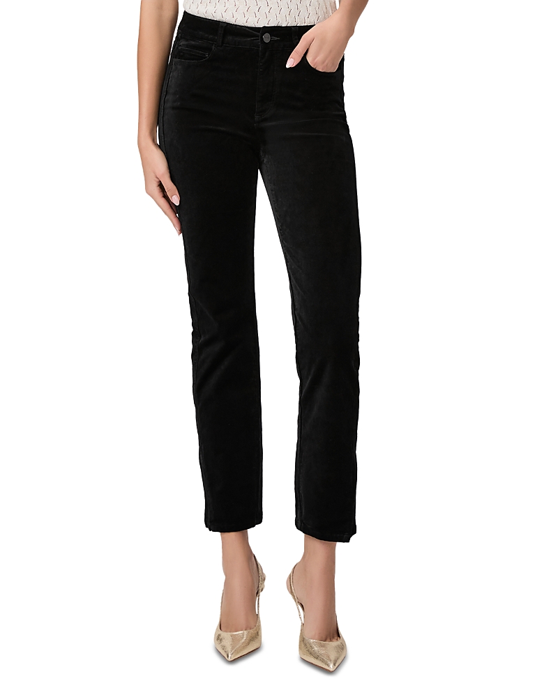 PAIGE CINDY SLIM HIGH RISE JEANS IN BLACK OVERDYE