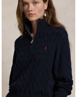 Quarter Zip Cable Knit Sweater