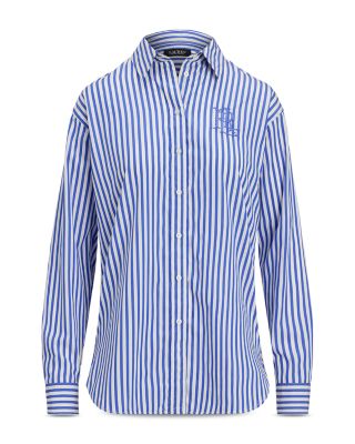 Relaxed Fit Striped Broadcloth Shirt, Regular & Petite