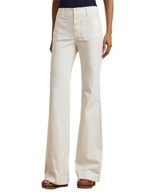 Ralph Lauren - Stretch Cotton Canvas Wide Leg Pants