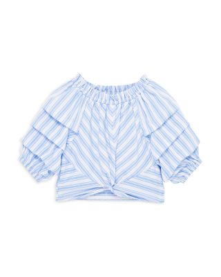 Habitual Kids - Girls' Ruched Sleeve Twist Top - Big Kid