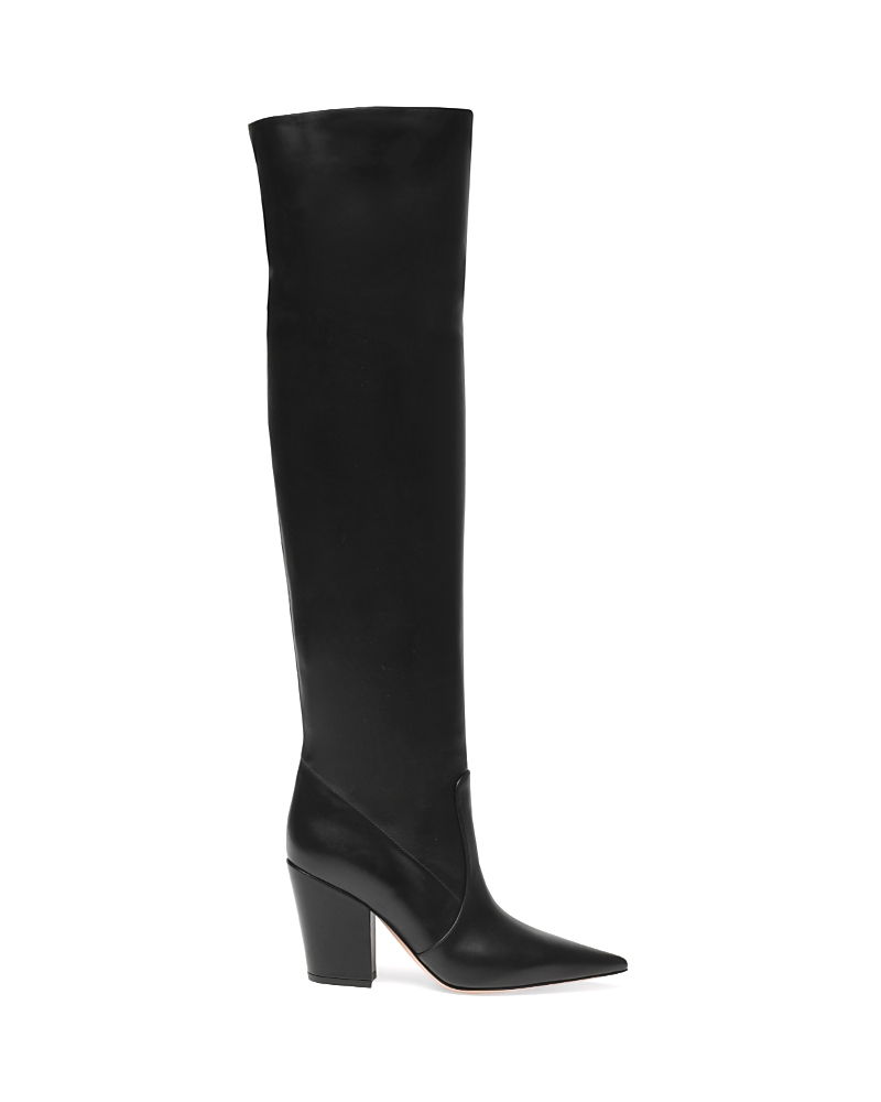 Gianvito Rossi Calfskin Leather Over-the-knee Boots In Black