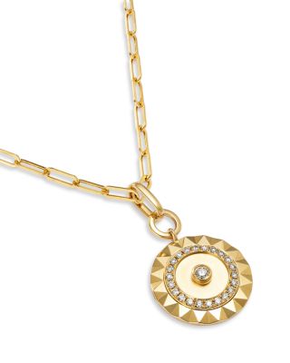  Diamond Circle Pendant Necklace in 14K Yellow Gold, 0.28 tcw