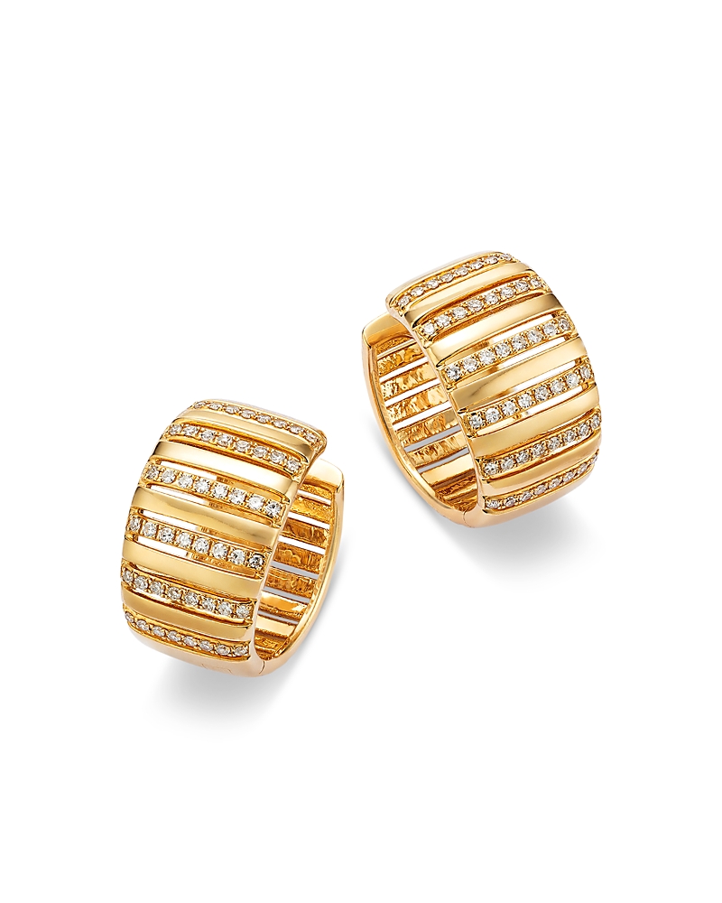 Bloomingdale's Fine Collection Diamond Huggie Hoop Earrings in 14K Yellow Gold, 0.32 tcw