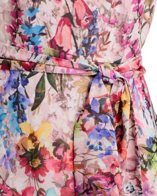 Chiffon Floral Print A Line Dress