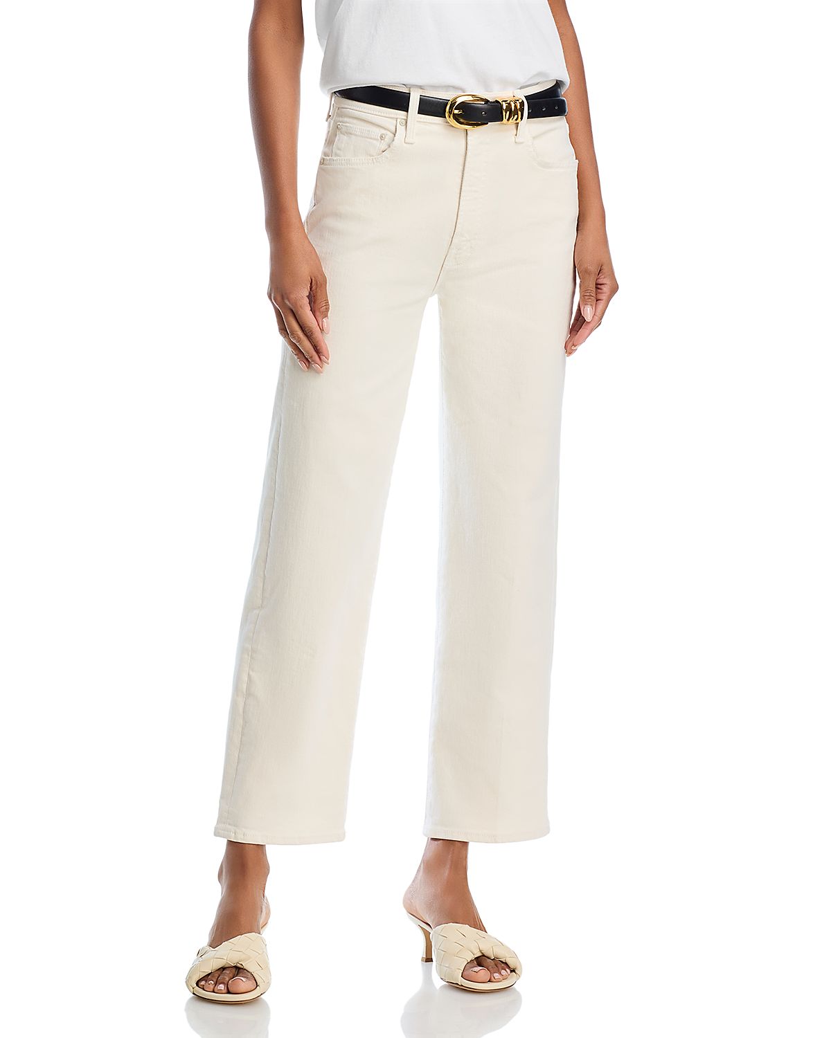 Mother The Rambler High Rise Ankle Wide Straight Jeans