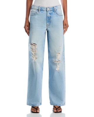 MOTHER The Spinner Zip Sneak High Rise Wide Leg Jeans in Pedal