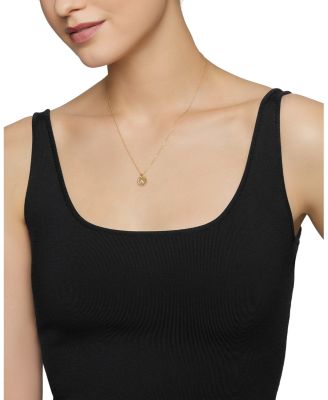 Cable Collectibles Initial Pendant with Diamonds in Gold on Chain, 16-18"