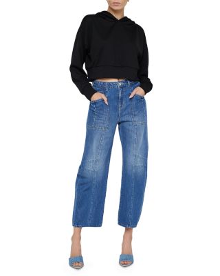 Cody Rodeo High Rise Cropped Barrel Jeans in Brentwood