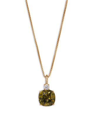 Macaron Cubic Zirconia Pendant Necklace in 18K Gold Plated, 16"-18" 