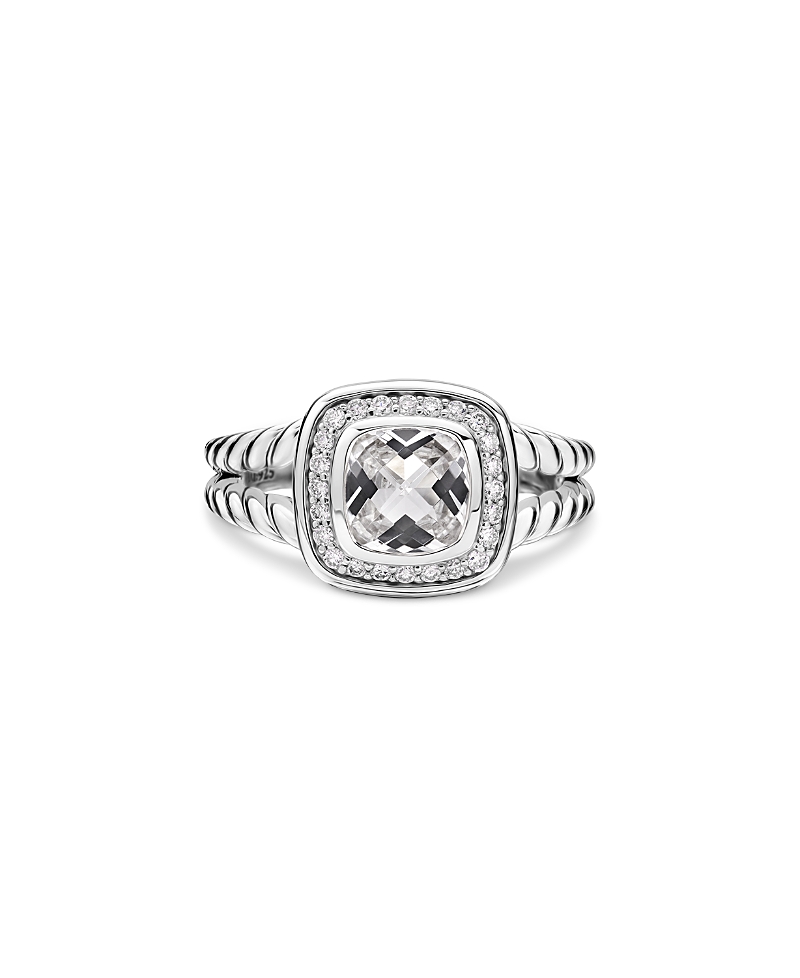 David Yurman Petite Albion Ring with White Topaz & Diamonds