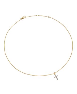 Cable Collectibles Cross Necklace with Diamonds in 18K Gold