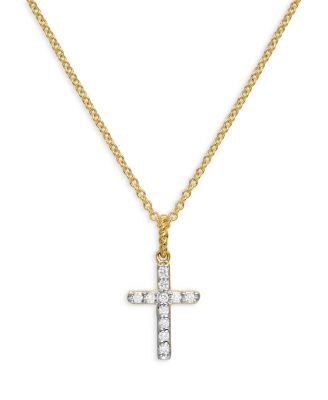 David Yurman - Cable Collectibles Cross Necklace with Diamonds in 18K Gold