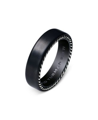 Men's Streamline&reg; Band Ring in Black Titanium, 6mm