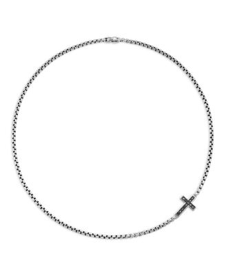 Men's Pav&eacute; Cross Necklace with Black Diamonds