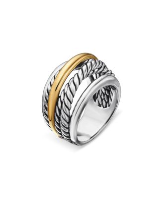 Crossover Narrow Ring with Gold