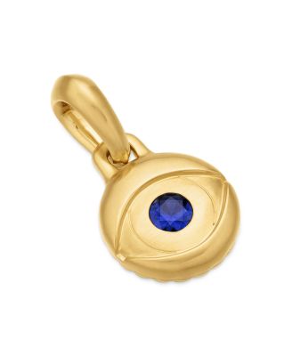 David Yurman - Men's 18K Yellow Gold Blue Sapphire Evil Eye Amulet Pendant