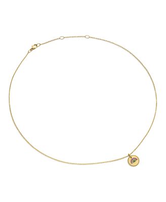 Cable Collectibles Rainbow Necklace with Pink Sapphire, Yellow Sapphire & Tsavorite in 18K Gold