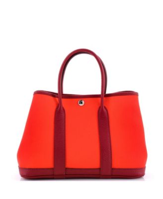 Pre-Owned Hermes 30 Garden Party Tote Toile and Leather