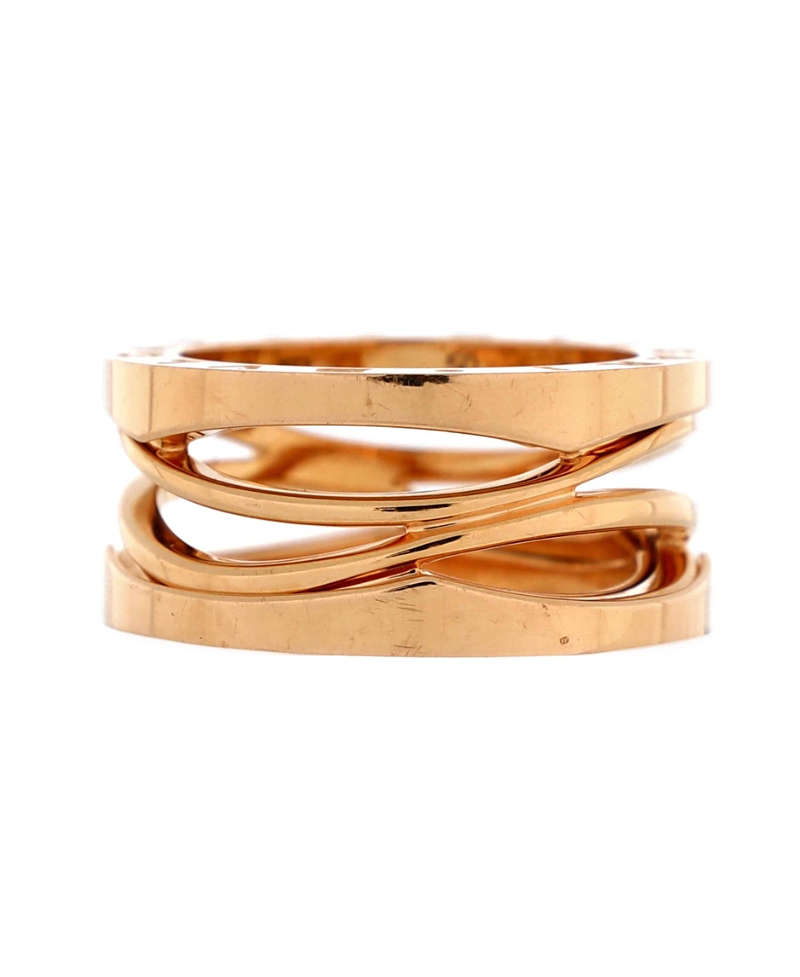 Pre-owned Pre-owned Bvlgari  Bvlgari B. Zero1 Design Legend Zaha Hadid Three Band Ring 18k Rose Gold